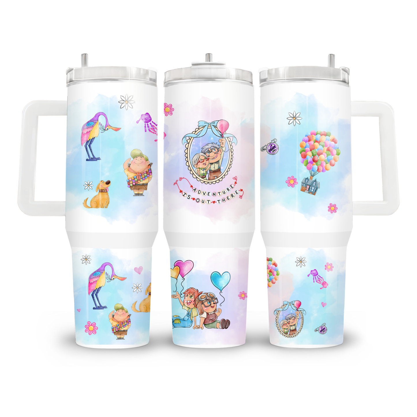 ✨ Magic Sips 40oz Tumbler – Met Handvat & Rietje - Carl en Ellie