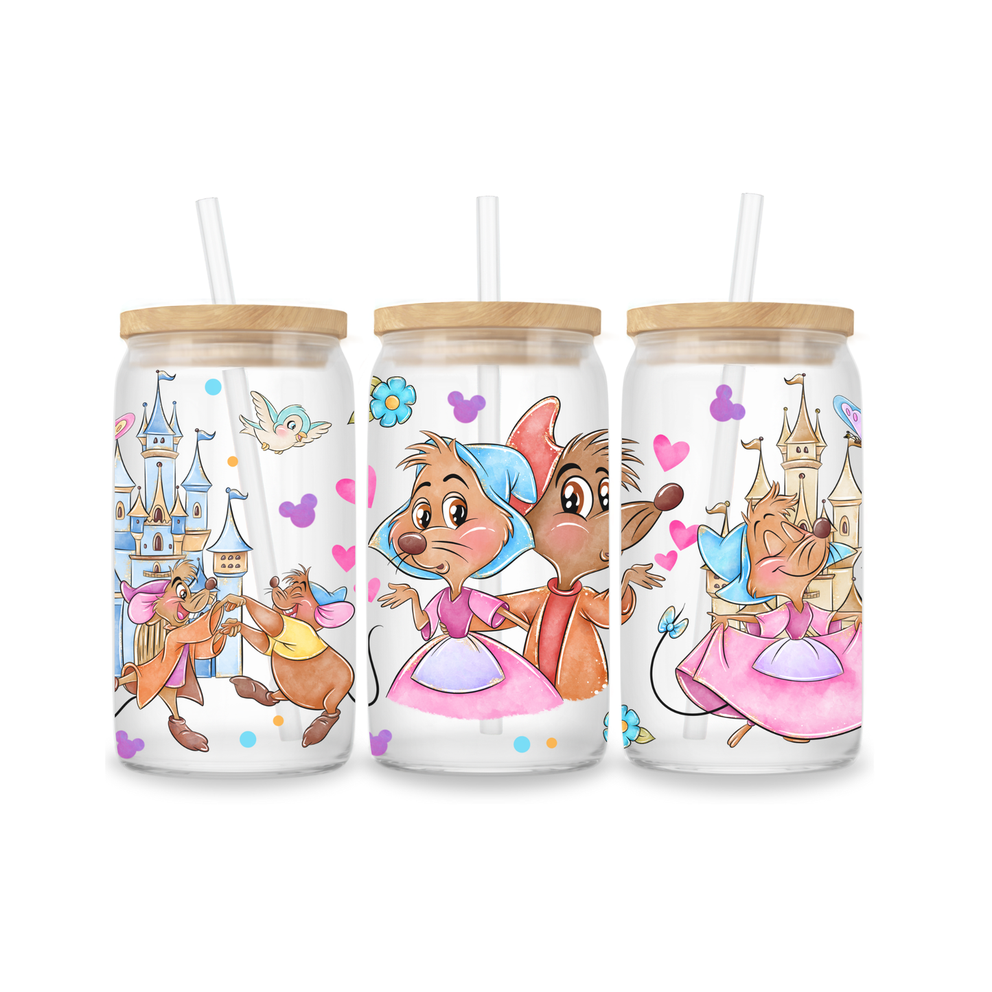 Glazen Iced Coffee Cup 16oz - Cinderella
