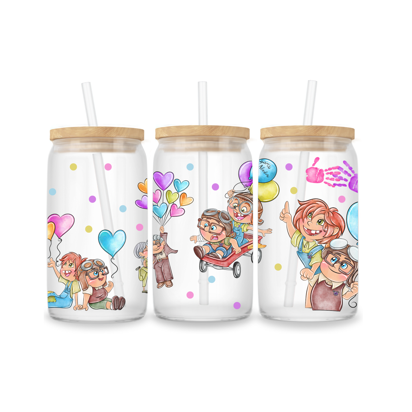 Glazen Iced Coffee Cup 16oz - Carl and Ellie
