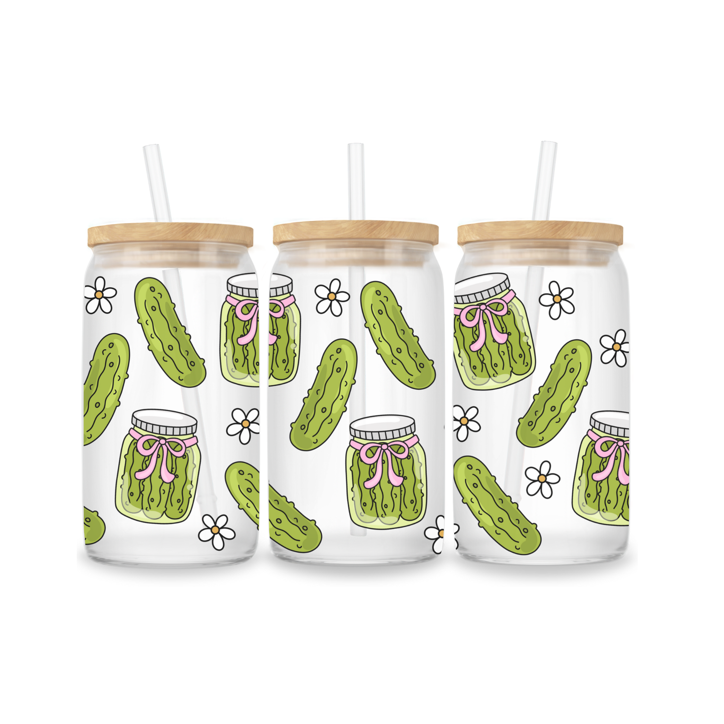 Glazen Iced Coffee Cup 16oz - Pickle