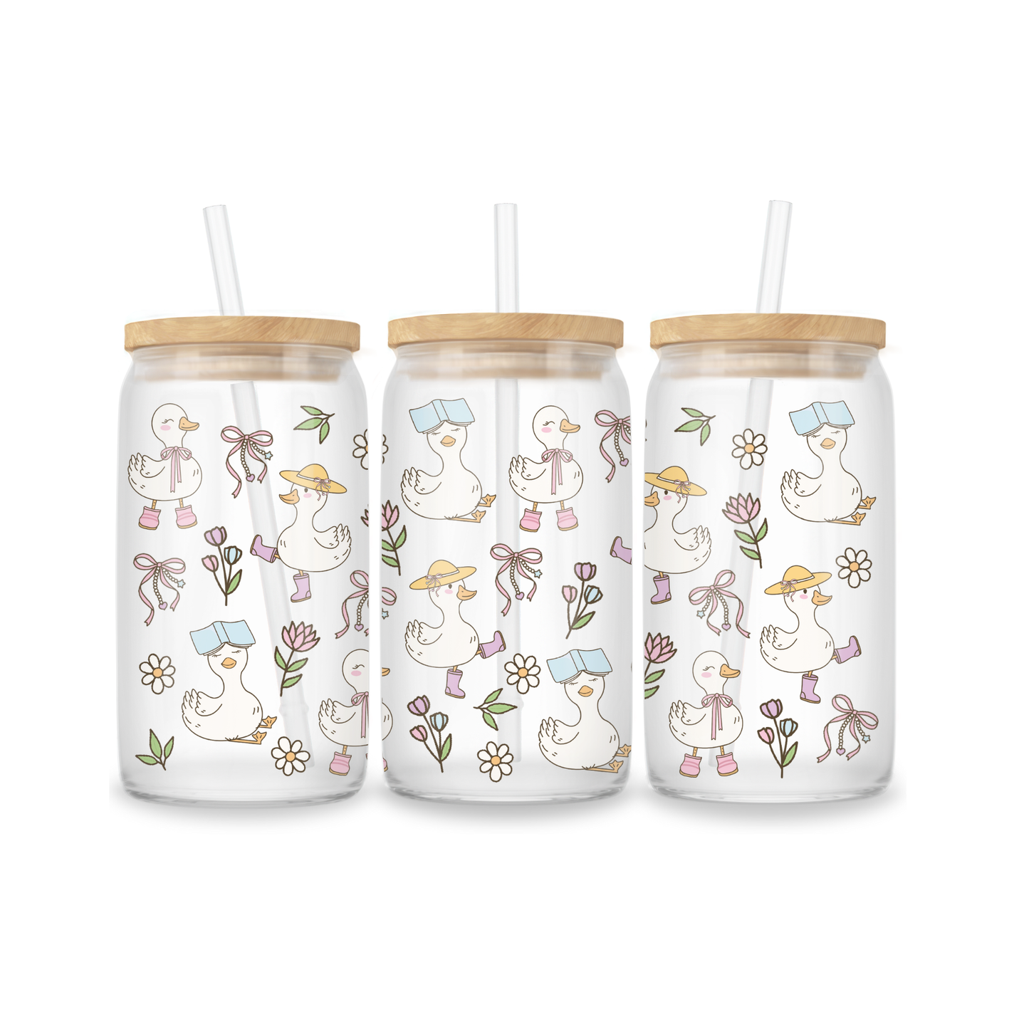 Glazen Iced Coffee Cup 16oz - Book Goose