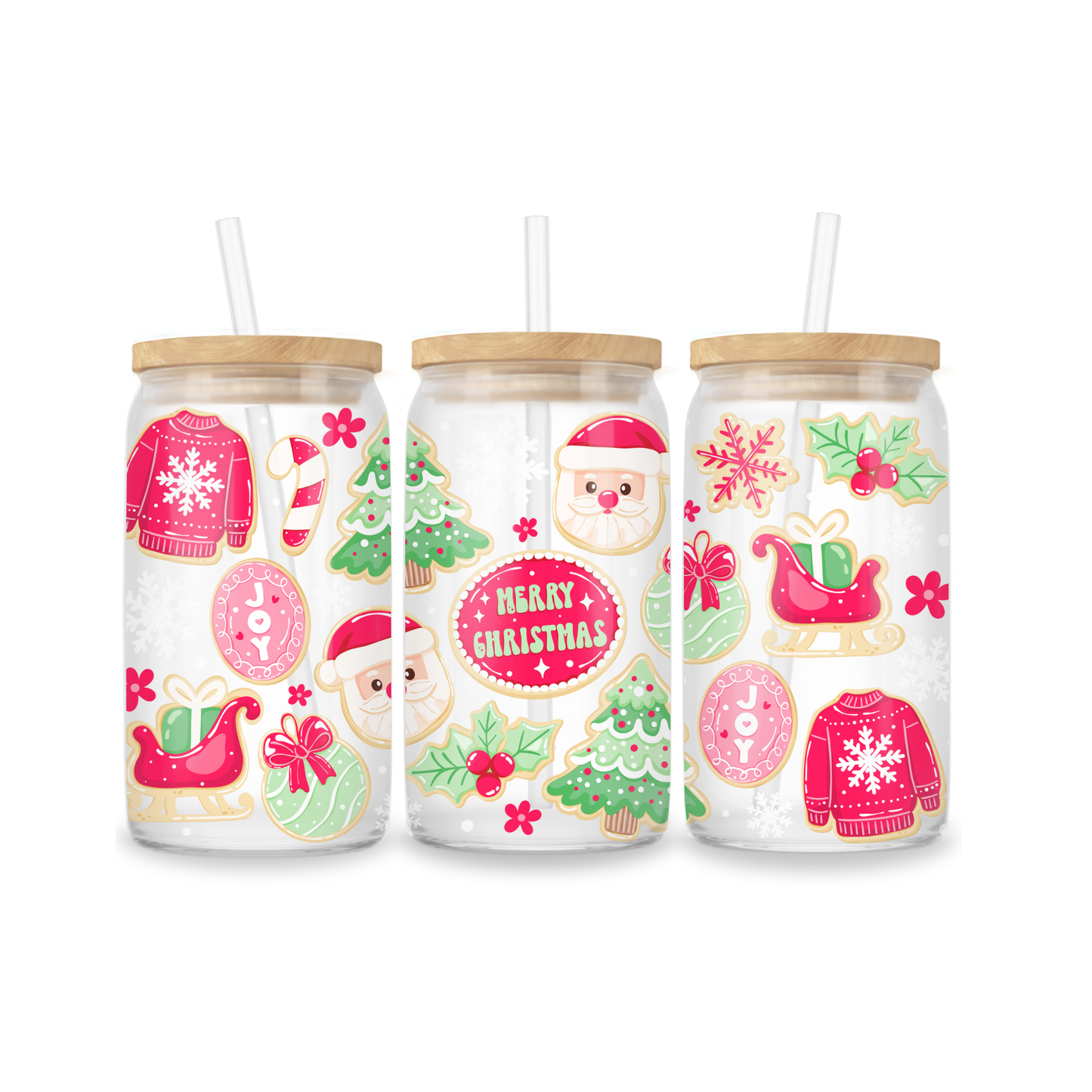 Glazen drinkbeker - Merry Christmas