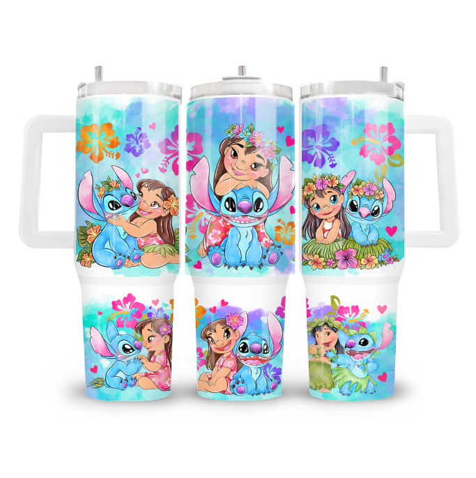 40oz tumbler met handvat - Stitch