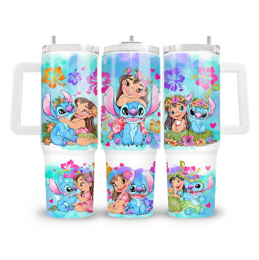 40oz tumbler met handvat - Stitch