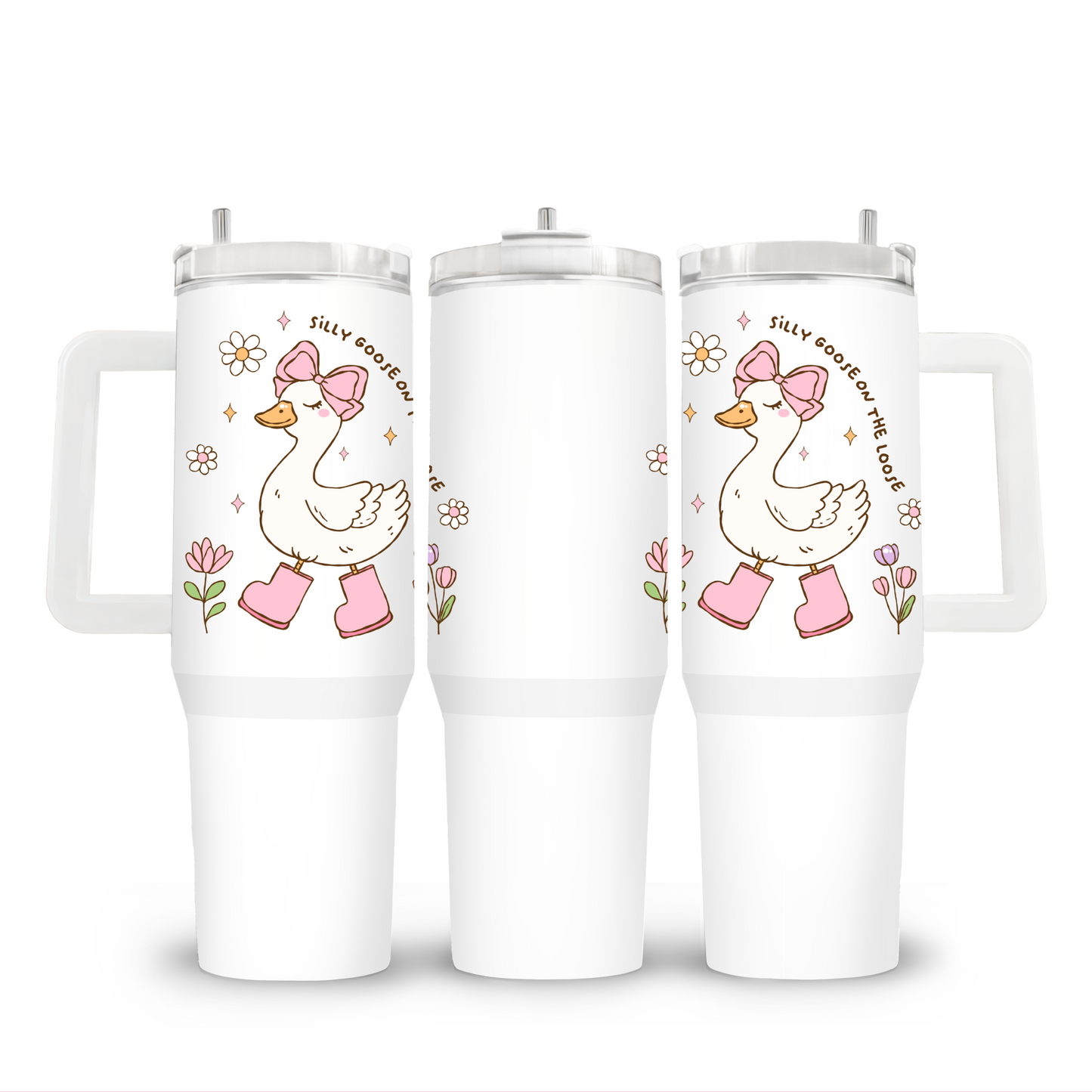 40oz tumbler met handvat - Silly Goose
