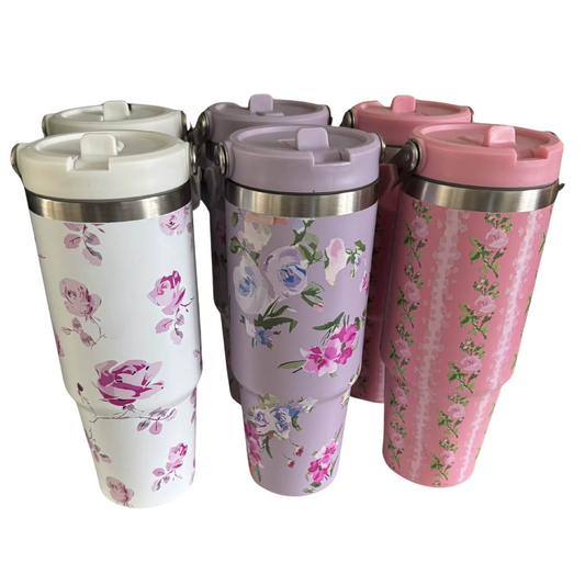 30oz tumbler - bloemen
