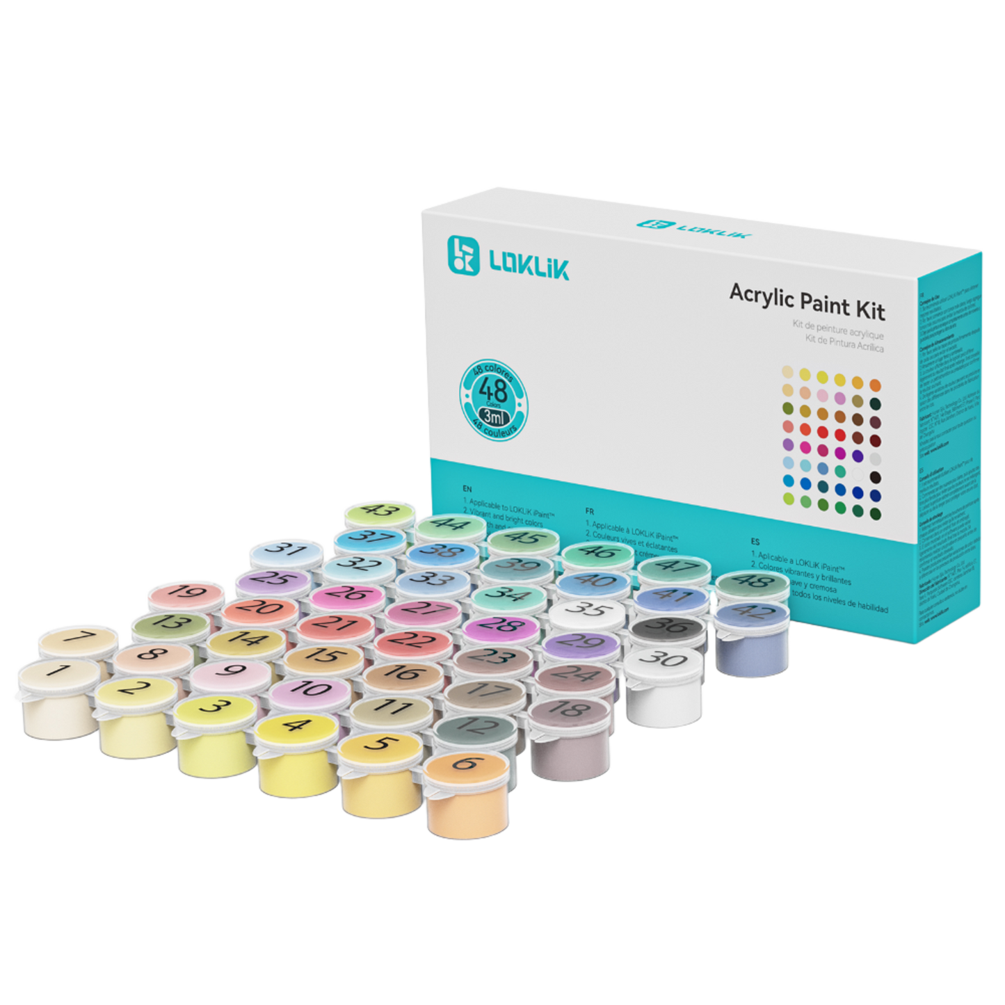 LOKLiK Acrylic Paint Kit - 48 Colors