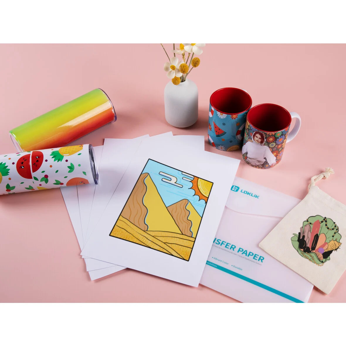 LOKLiK transferpapier - donkere stoffen - 8 vellen
