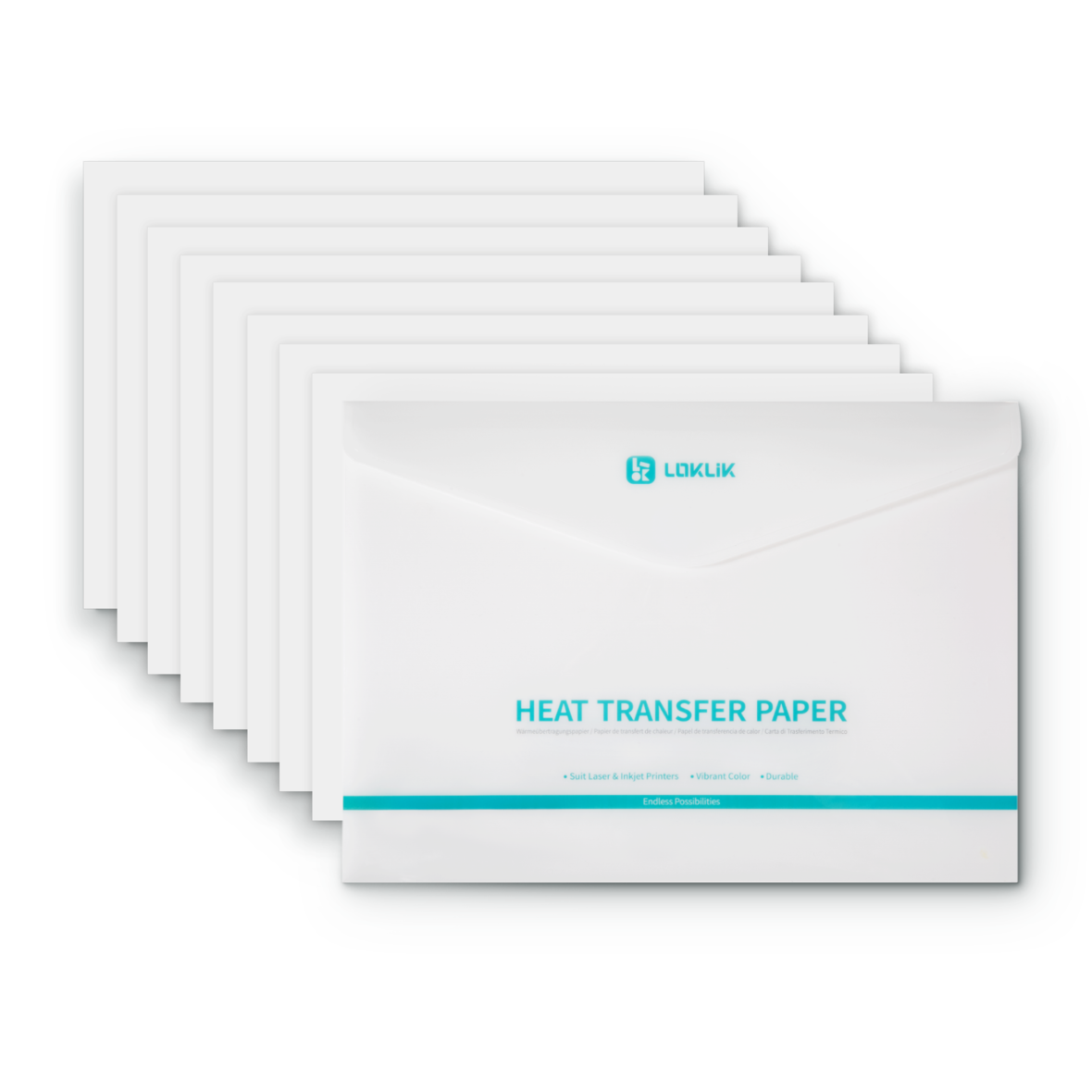 LOKLiK transfer paper - light fabrics - 8 sheets
