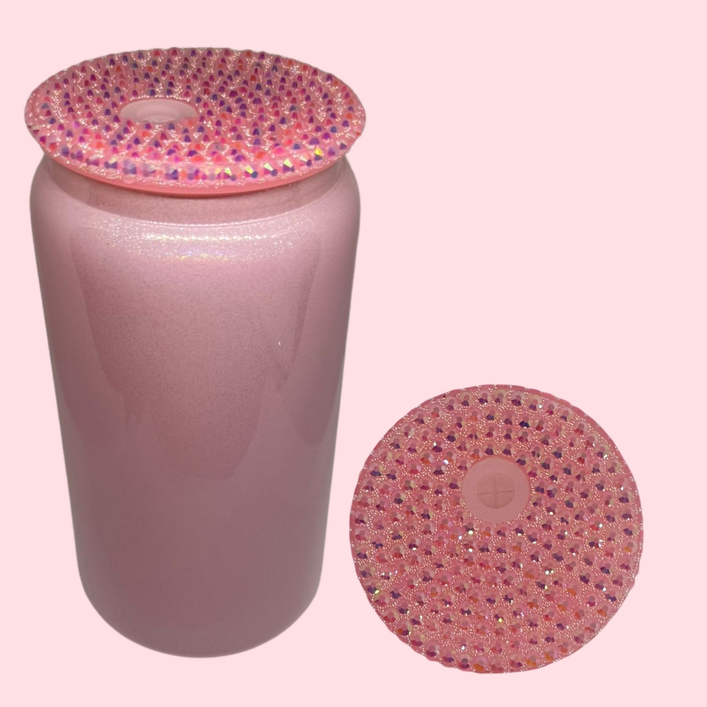 Glass Drinking Cup - Light Pink