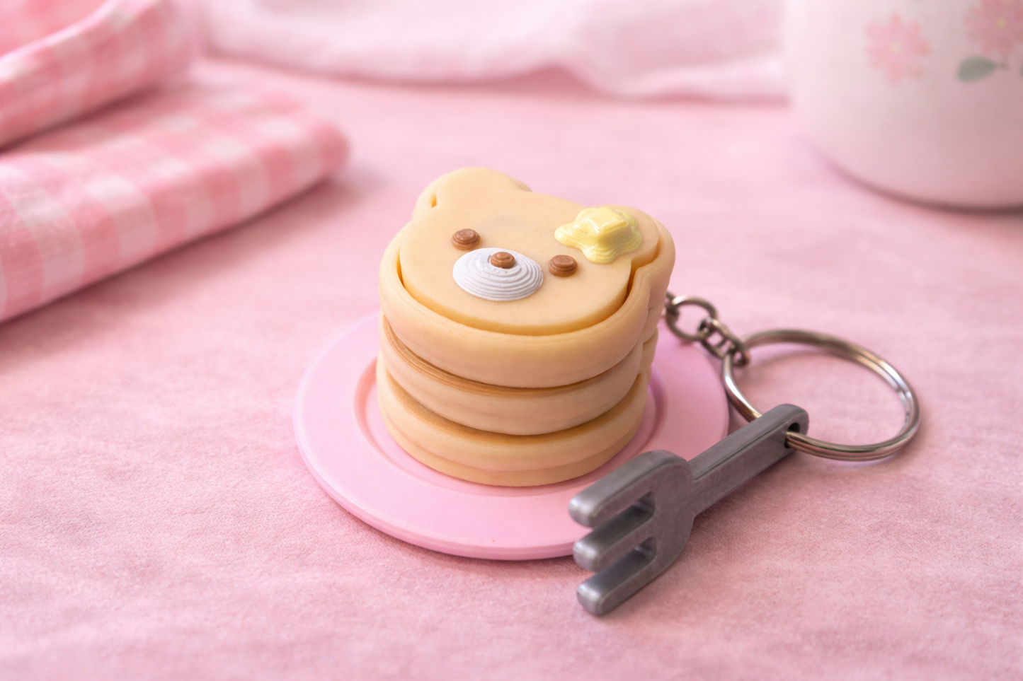 3D Fidget Clicker Sleutelhanger – Beren Pannenkoek