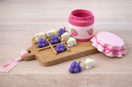 3D Geprint Boter, Kaas & Eieren Spel – Borrelplank met Jampot Opbergdoosje