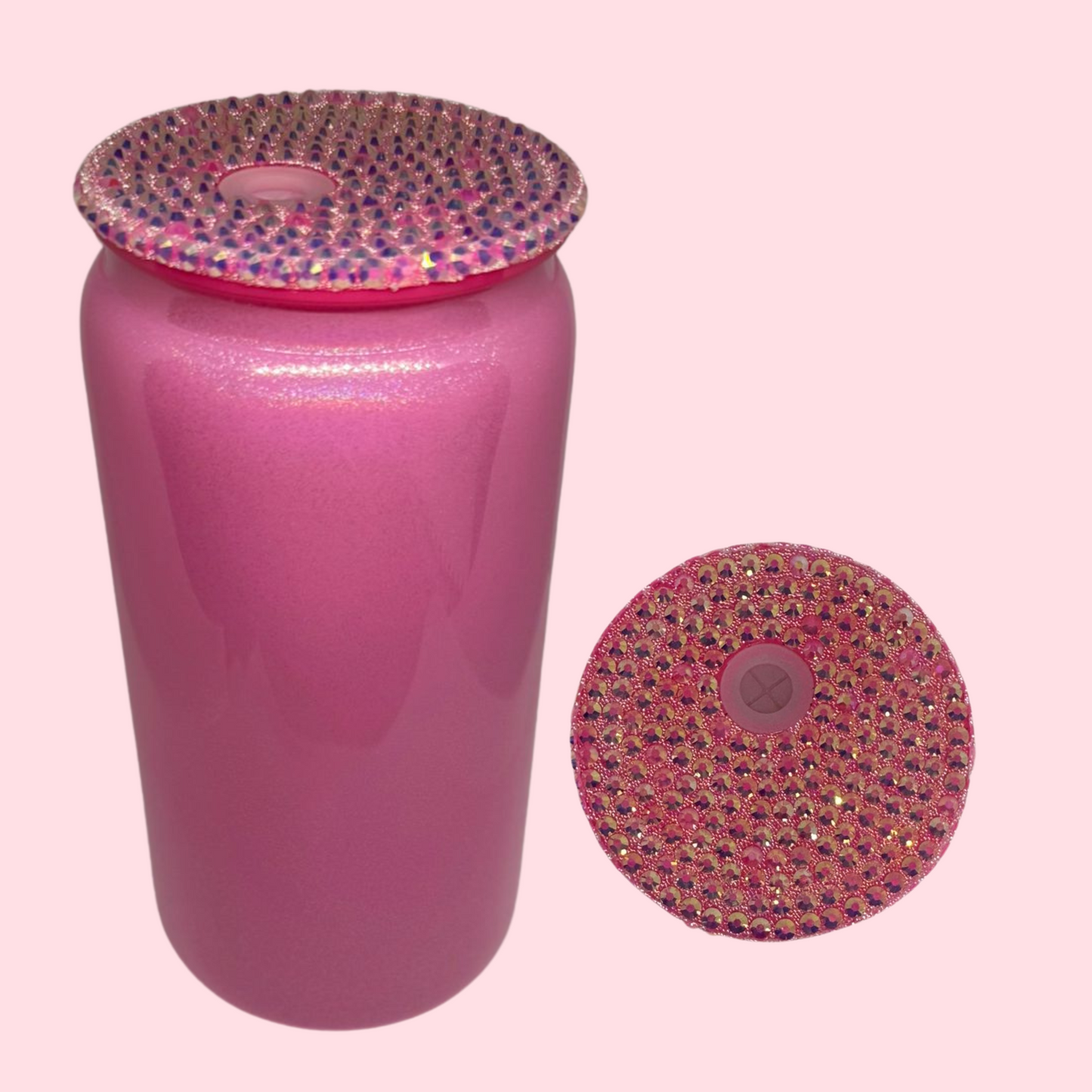 Glass Drinking Cup - Pink