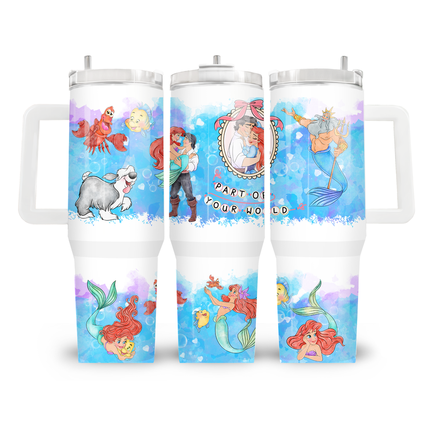 ✨ Magic Sips 40oz Tumbler – Met Handvat & Rietje - Ariel