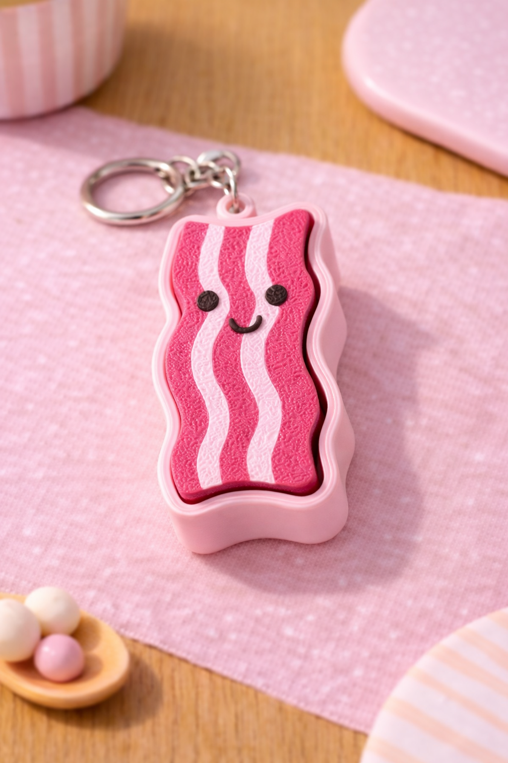 Bacon Fidget Clicker met Sleutelhanger 🥓