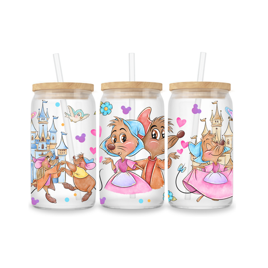 Glazen Iced Coffee Cup 16oz - Cinderella