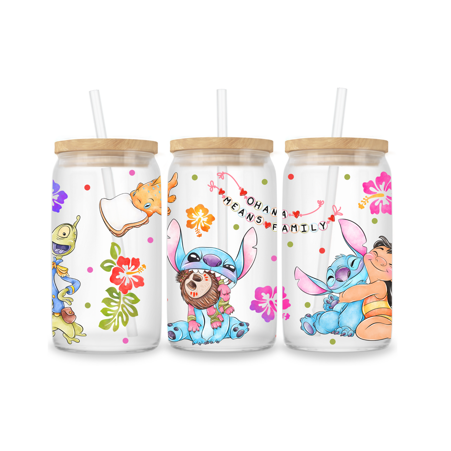 Glazen Iced Coffee Cup 16oz - Stitch