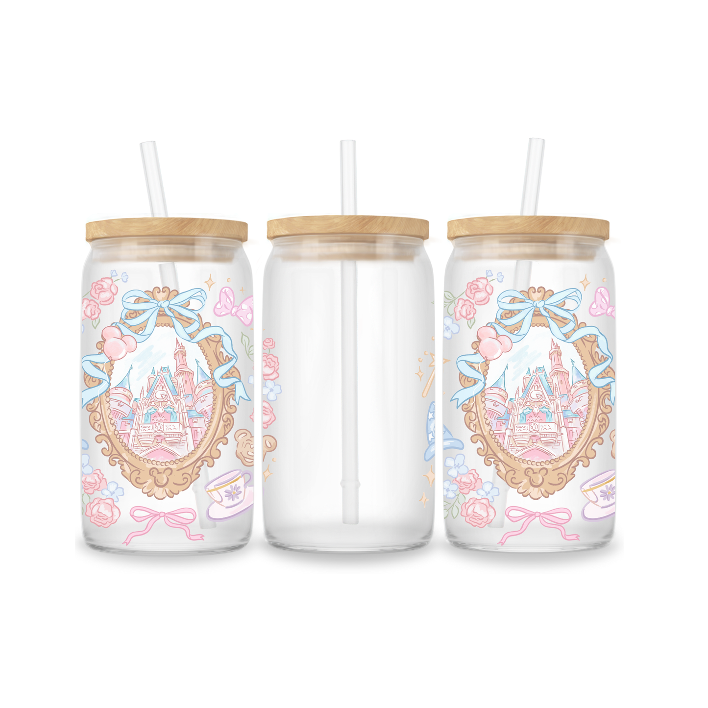 Glazen Iced Coffee Cup 16oz - Magical Castle