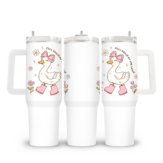 40oz tumbler met handvat - Silly Goose