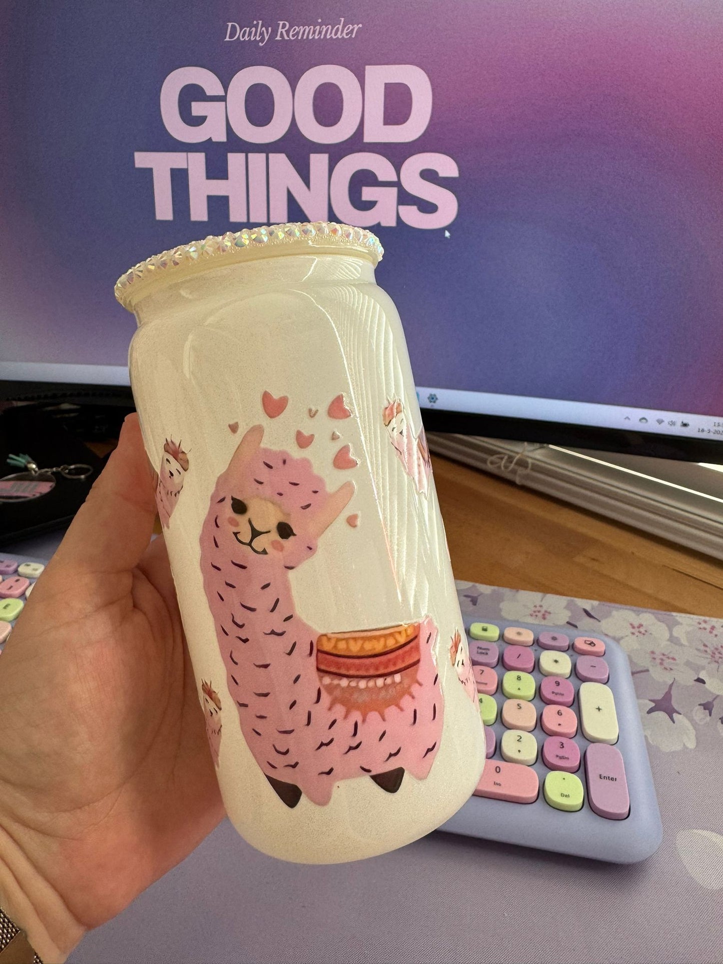 Glazen drinkbeker - Alpaca